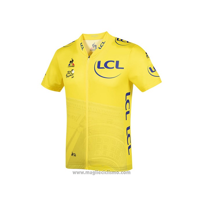 2021 Abbigliamento Ciclismo Tour de France Giallo Manica Corta e Salopette